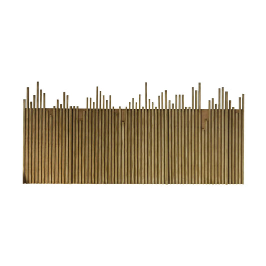 Cabecero Wave de madera artesanal con diseño escultórico inspirado en un skyline.