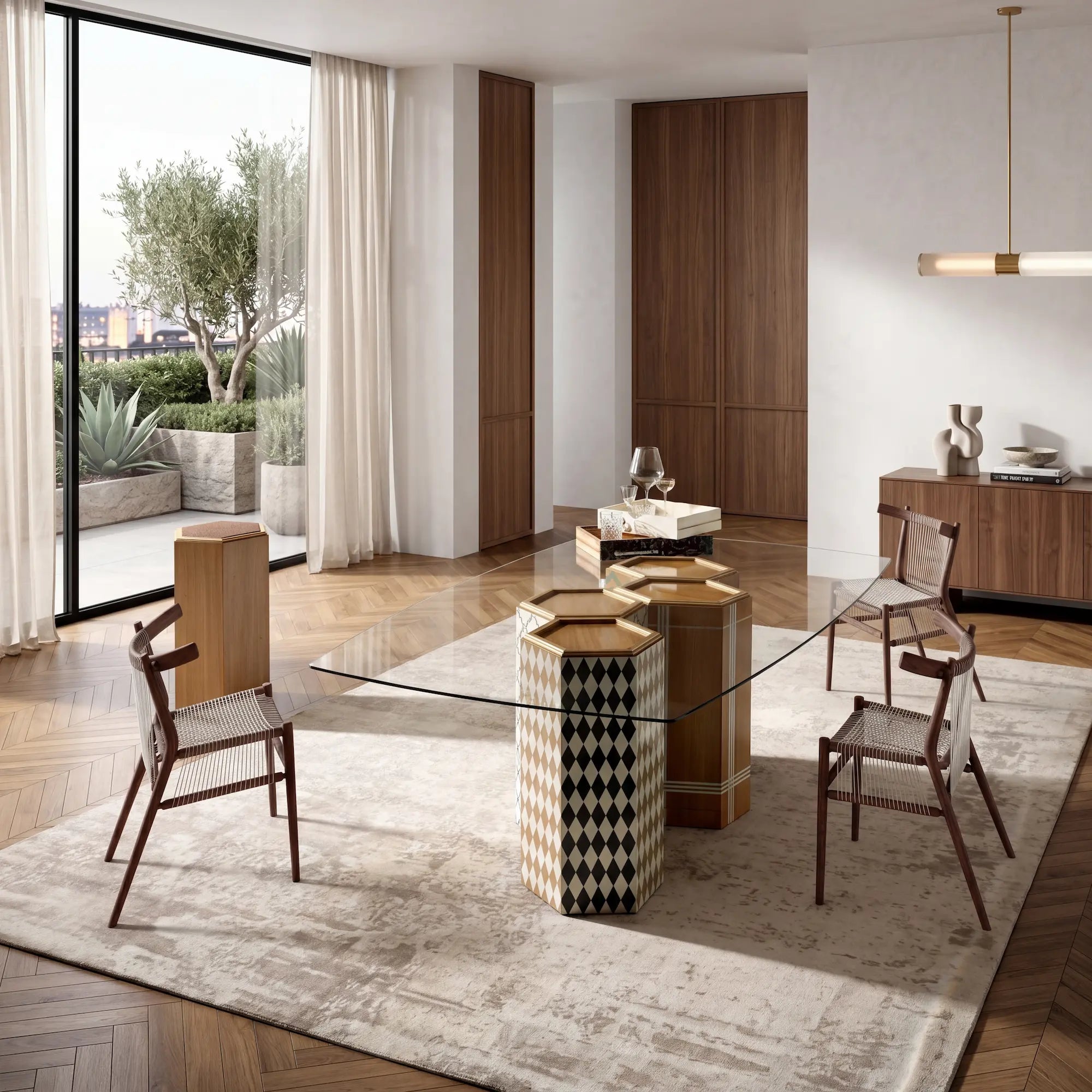 Base esagonale per tavolo da pranzo