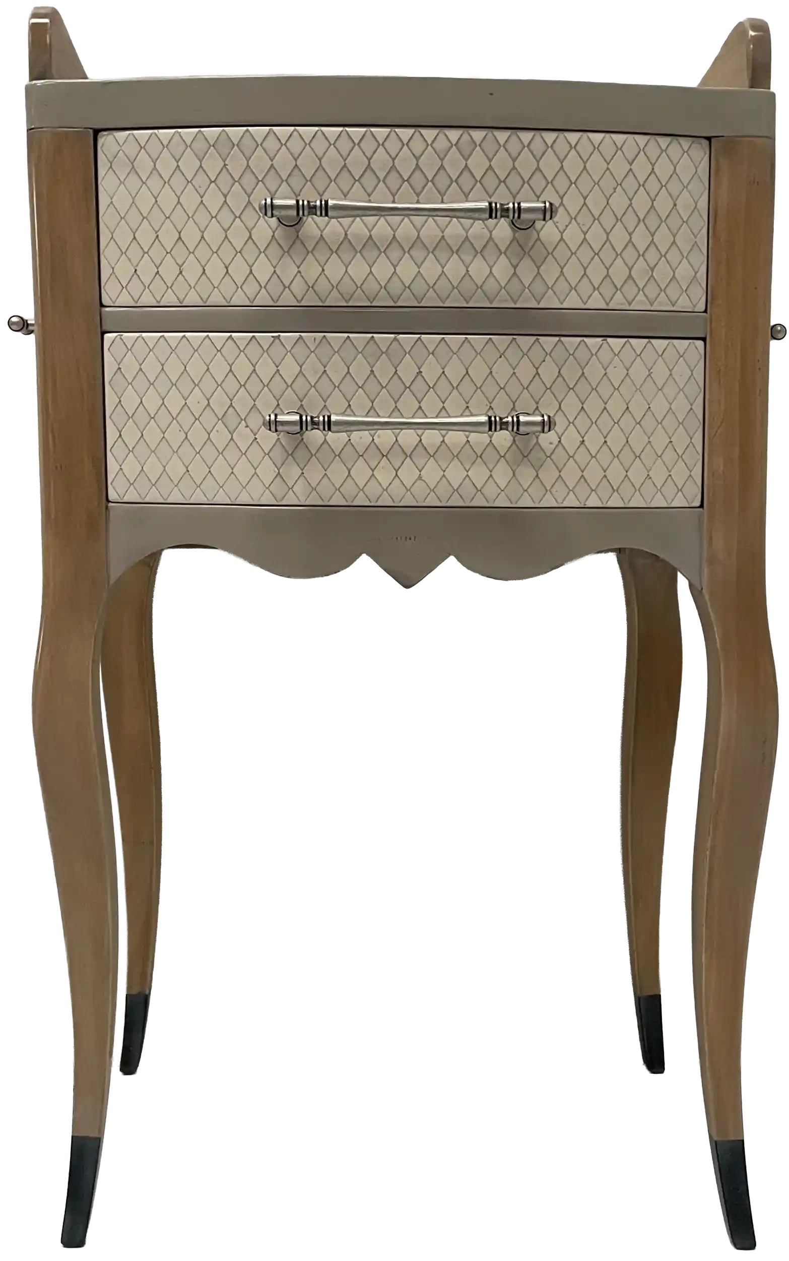 Mesita Arlequín 2 mueble artesanal de madera sobre fondo blanco
