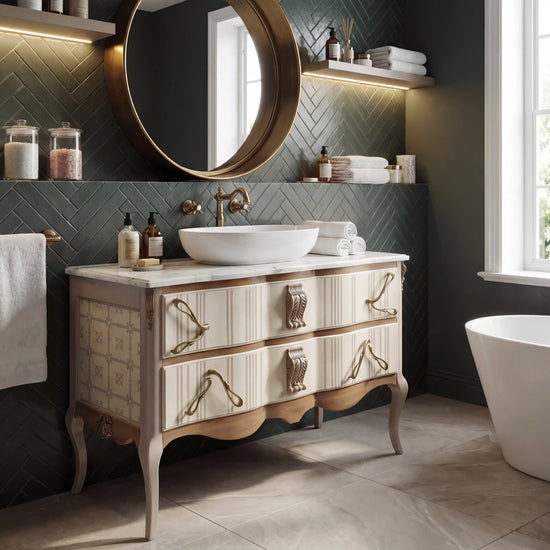 Mueble baño Antoine mueble lavabo artesanal de madera