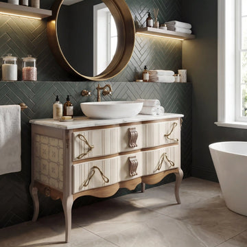 Mueble baño Antoine mueble lavabo artesanal de madera