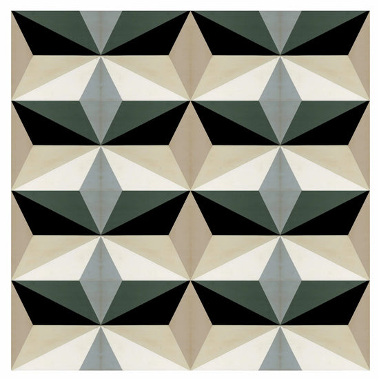 Composición del Revestimiento 10 de Lola Glamour en madera de cerezo con diseño geométrico
