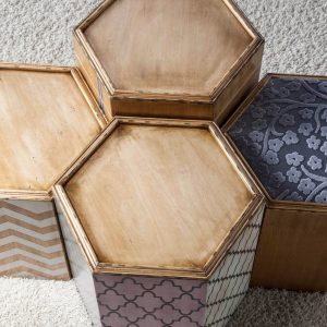 conjunto de mesitas hexagonal desde arriba