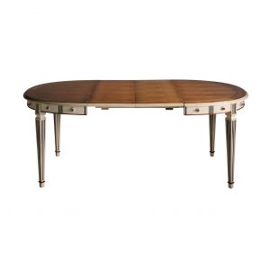 mesa comedor nodalo acabado en arena, marfil y negro