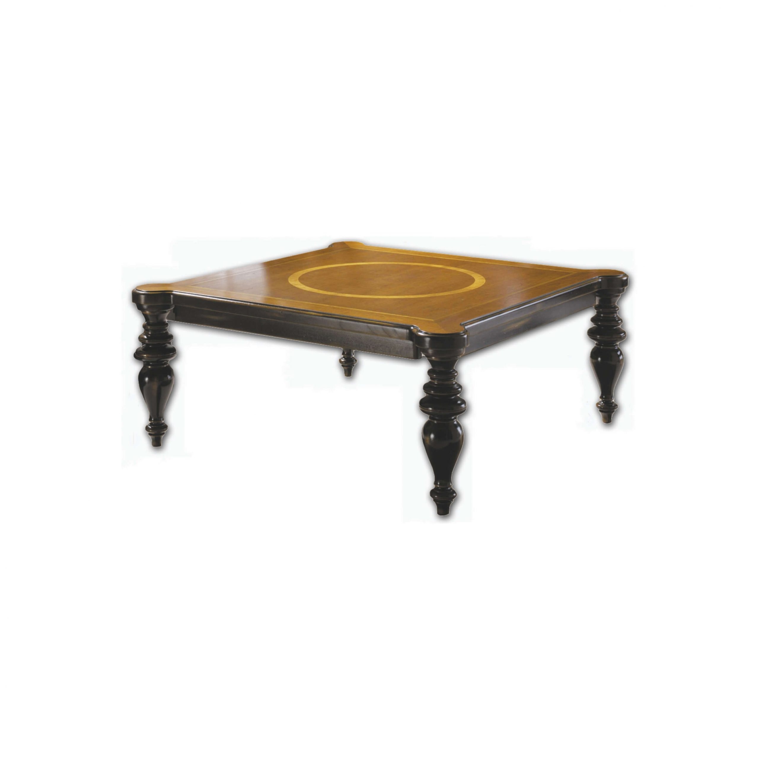 mesa de centro acabado en negro y pardo