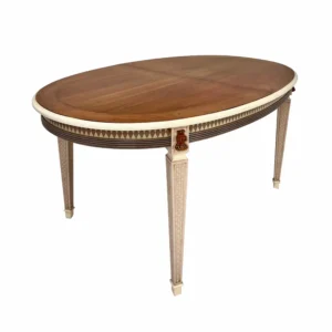 Mesa de comedor ovalada de madera natural modelo Damara