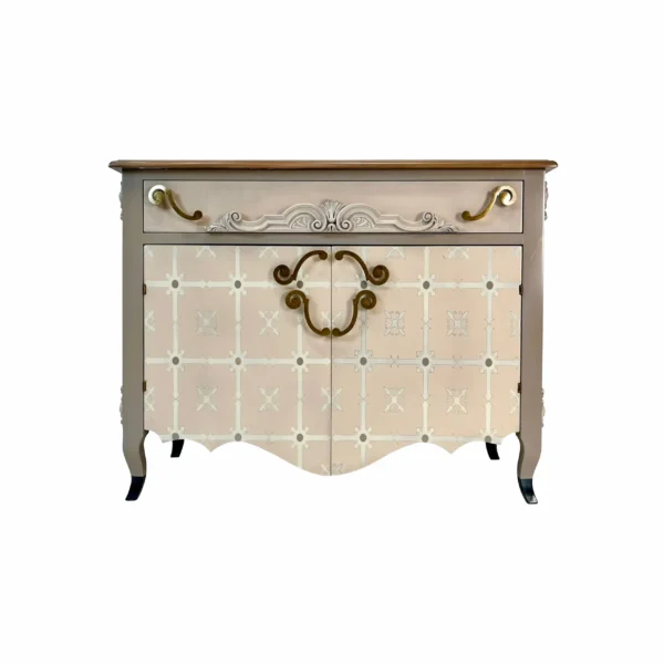 Cómoda Rosetta de madera con diseño clásico en oferta Outlet