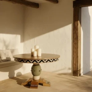 Mesa Péndola colocada en ambiente interior de diseño