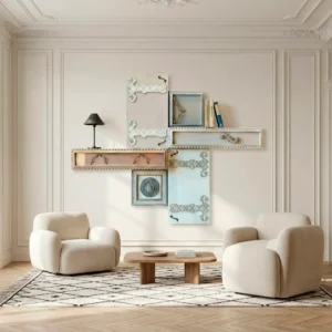 Fotografía de la consola arcadia de Lola Glamour tomada en un salón estilo parisino contemporáneo