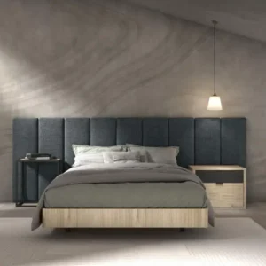 Cabezal de cama tapizado artesanal con detalles costureros para dormitorio acogedor